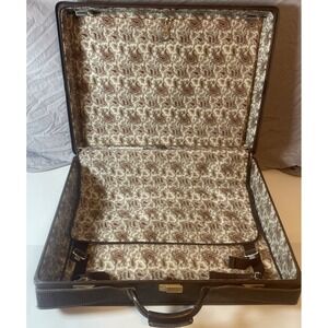Vintage Hartmann Belting Leather Suitcase Travel Luggage Brown 25" x 18" x 8"‎